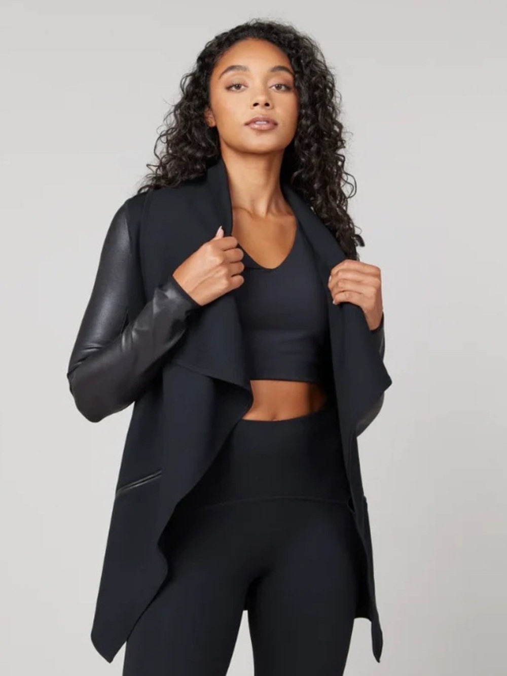 Spanx Drape Front Very Black Jacket NWT - Picture 3 of 4